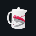 Cute red happy stapler cartoon illustration  teapot<br><div class="desc">This cute red stapler is ready for school or office! Drawn in fun cartoon illustration style.</div>
