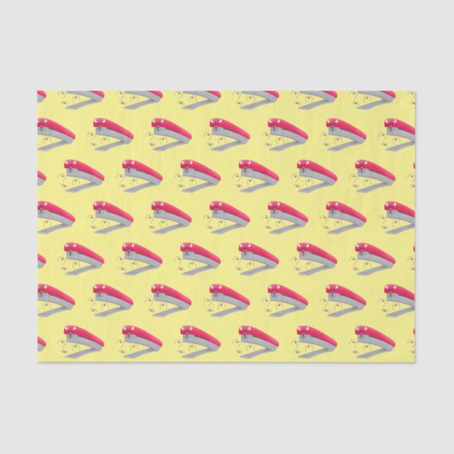 Cute red happy stapler cartoon illustration  tissue paper (Front)
