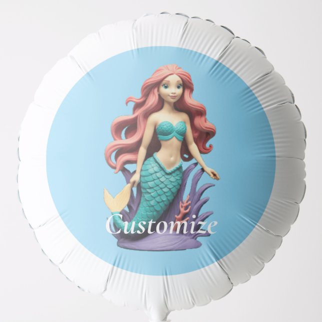 Cute Red-headed Mermaid Thunder_Cove Balloon (Front)