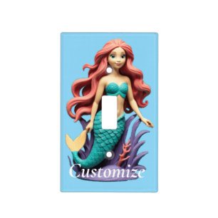 Cute Red-headed Mermaid Thunder_Cove Light Switch Cover