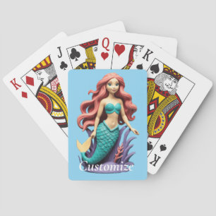 Cute Red-headed Mermaid Thunder_Cove Poker Cards