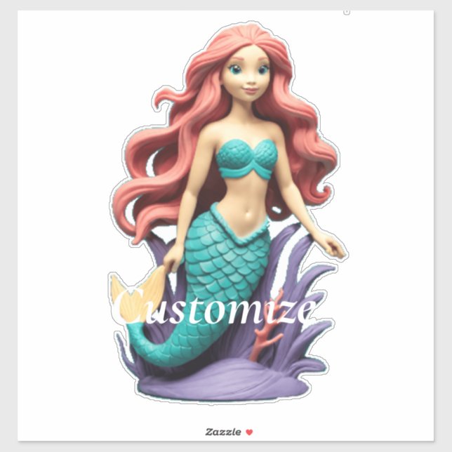 Cute Red-headed Mermaid Thunder_Cove Sticker (Sheet)