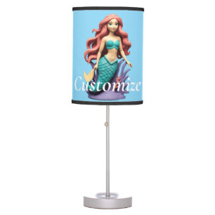 Cute Red-headed Mermaid Thunder_Cove Table Lamp