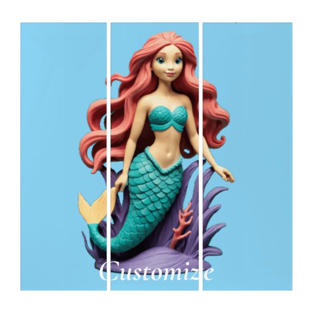 Cute Red-headed Mermaid Thunder_Cove Triptych (Front)