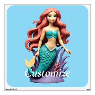 Cute Red-headed Mermaid Thunder_Cove Wall Decal