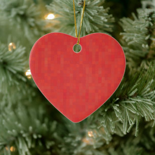 Cute red heart abstract pattern romantic Christmas Ceramic Ornament