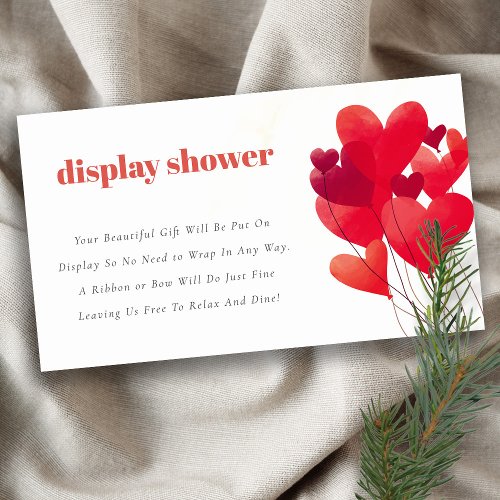 Cute Red Heart Balloons Display Shower Baby Shower Enclosure Card