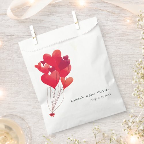 Cute Red Heart Balloons Sweetheart Baby Shower Favor Bag