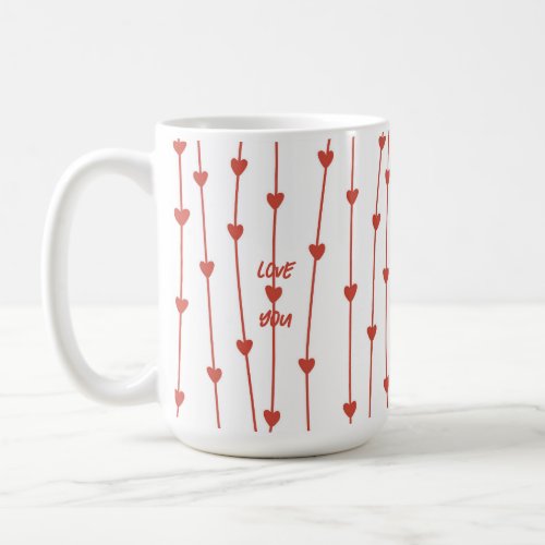Cute Red Heart Branches Valentines Day Coffee Mug