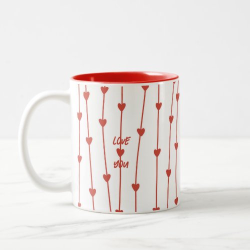 Cute Red Heart Branches Valentines Day Coffee Mug