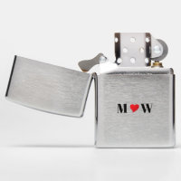 Monogram Initials Name Red White Bright Colorful Zippo Lighter