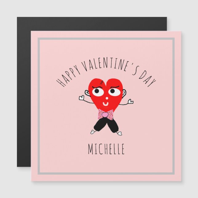 Cute Red Heart Doodle Valentines Day Personalized (Front/Back)