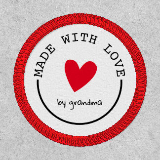 Cute Red Heart Made With Love By Grandma Patch
