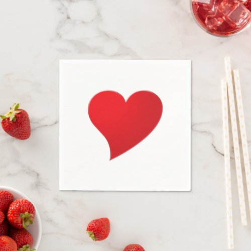 Cute red heart minimalist modern Valentines Napkins