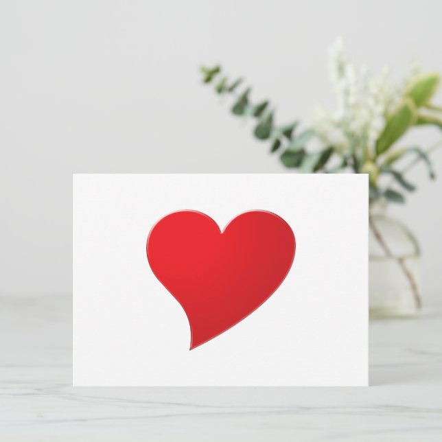 Cute red heart modern elegant chic Valentine's day Enclosure Card (Standing Front)