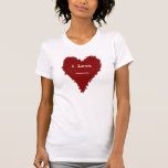 Cute red heart on red ladies T shirt for your text