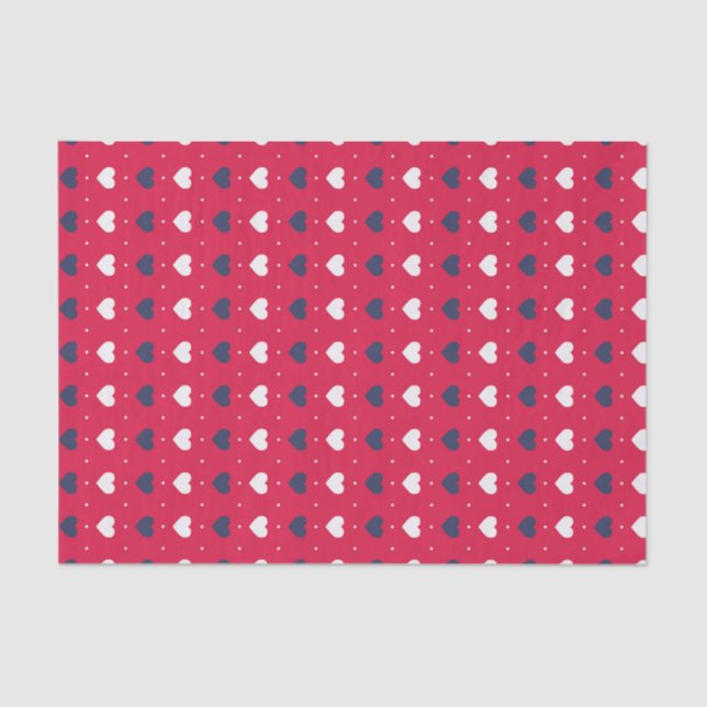 Cute Red Heart Pattern Sweet Love Valentine's Day Tissue Paper (Front)