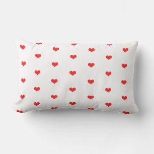 Cute Red Heart Patterns Custom Color Home Decor Lumbar Pillow