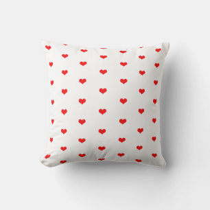Cute Red Heart Patterns Custom Color Home Decor Throw Pillow