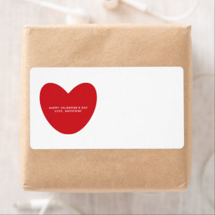 Cute red heart personalized blank Valentine's Day Label