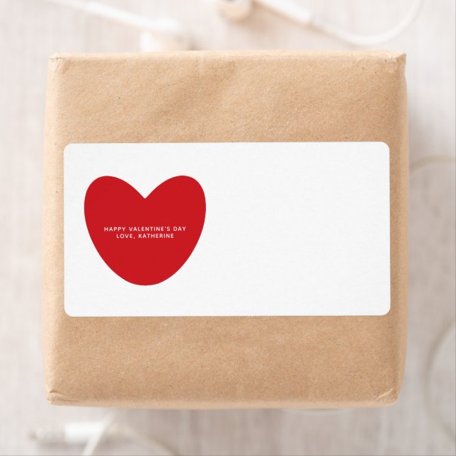 Cute red heart personalized blank Valentine's Day Label (Insitu)
