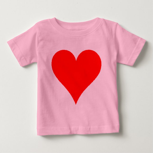 Cute Red Heart Shirt For Girls (Front)