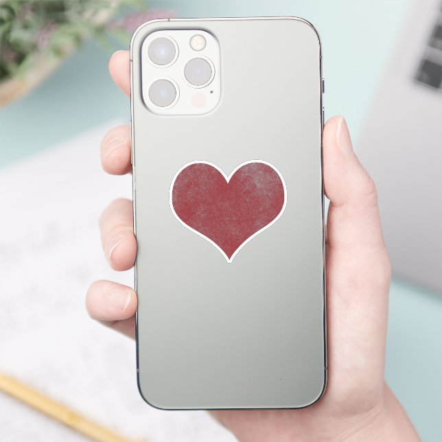Cute Red Heart  Sticker (Phone)