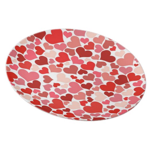 Cute Red Hearts Background Plate (Right Side)