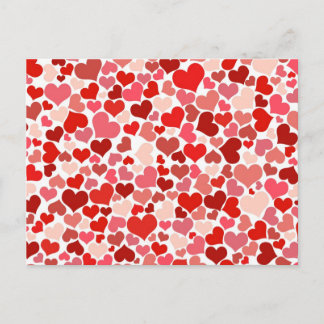 Cute Red Hearts Background Postcard