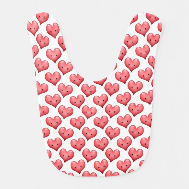 Cute Red Hearts Bib (Front)