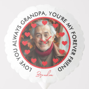 Cute Red Hearts Clock Love Grandparents Photo Balloon