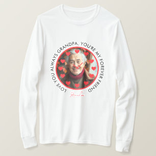 Cute Red Hearts Clock Love Grandparents Photo T-Shirt