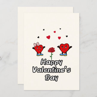 Cute red hearts holiday card