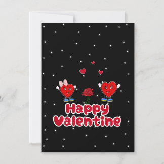 Cute red hearts holiday card