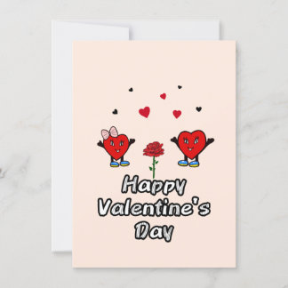 Cute red hearts holiday card