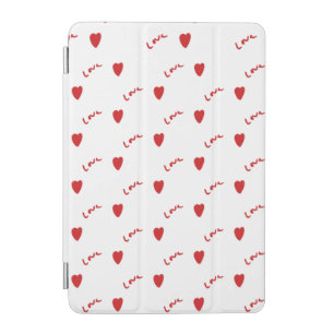 Cute Red Hearts on White Background   Valentine iPad Mini Cover