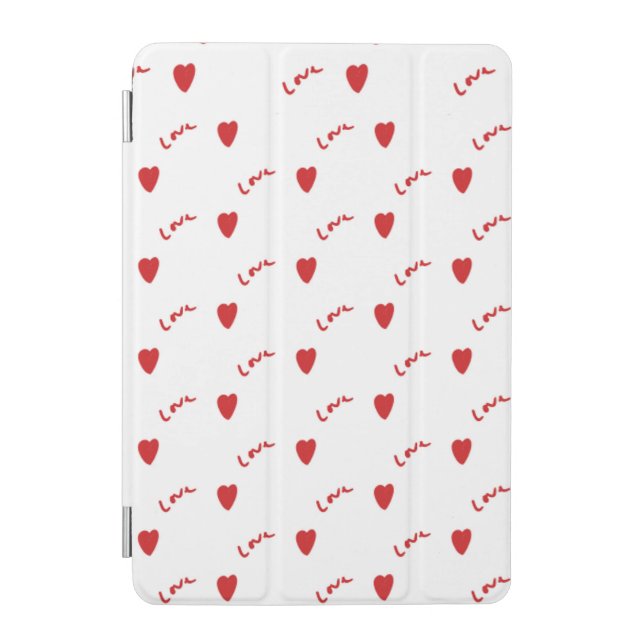 Cute Red Hearts on White Background | Valentine iPad Mini Cover (Front)