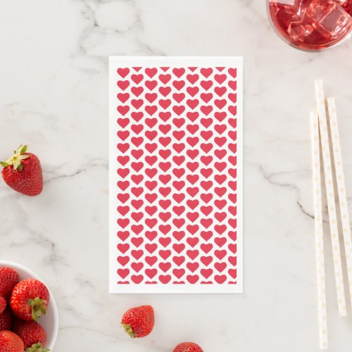 ️ Cute Red Hearts Paper Guest Towels