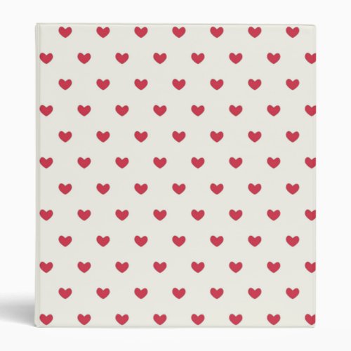 Cute Red Hearts Pattern Binder