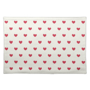 Cute Red Hearts Pattern Cloth Placemat