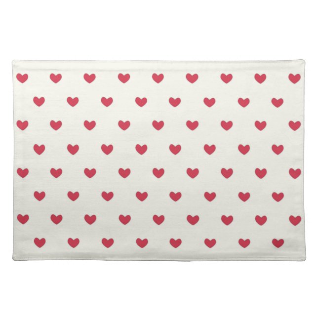 Cute Red Hearts Pattern Cloth Placemat (Front)