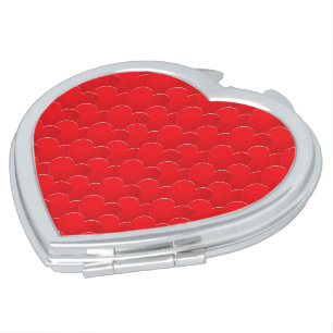 Cute red hearts pattern modern elegant chic compact mirror