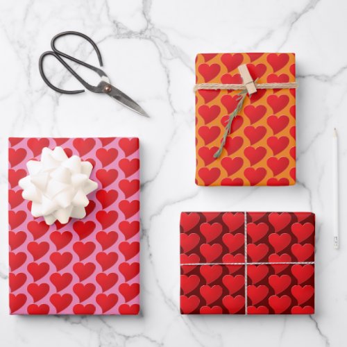 Cute red hearts pattern modern Valentines day Wrapping Paper Sheets