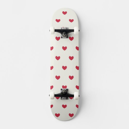 Cute Red Hearts Pattern Skateboard