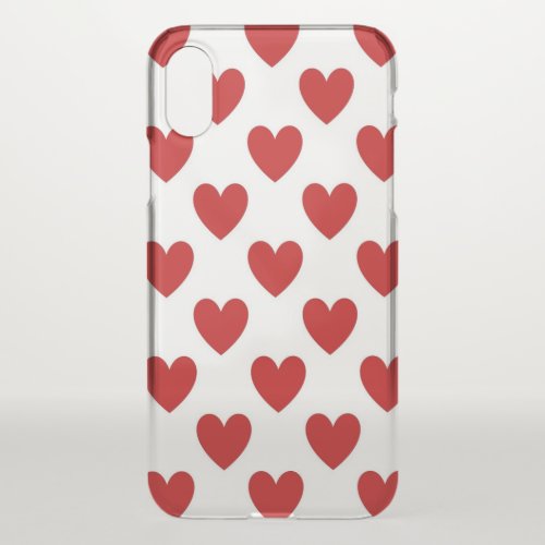 Cute Red Hearts Pattern iPhone X Case