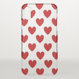 Cute Red Hearts Pattern iPhone X Case