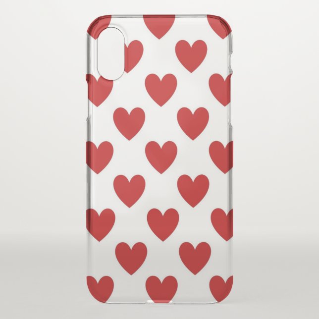 Cute Red Hearts Pattern Uncommon iPhone Case (Back)