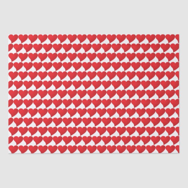 Cute Red Hearts pattern Valentine's day modern Tissue Paper (Front)