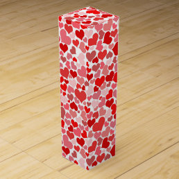 Cute Red Hearts Pattern Wine Gift Box