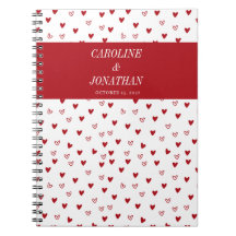 Cute Red Hearts Personalized Wedding Guest Book